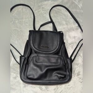 Black Leather Backpack